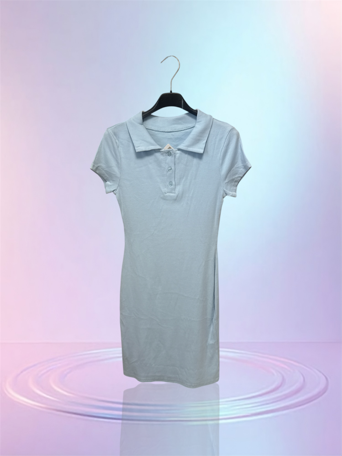 Robe col, polo bleue