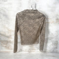 Pull beige dentelle col cheminée
