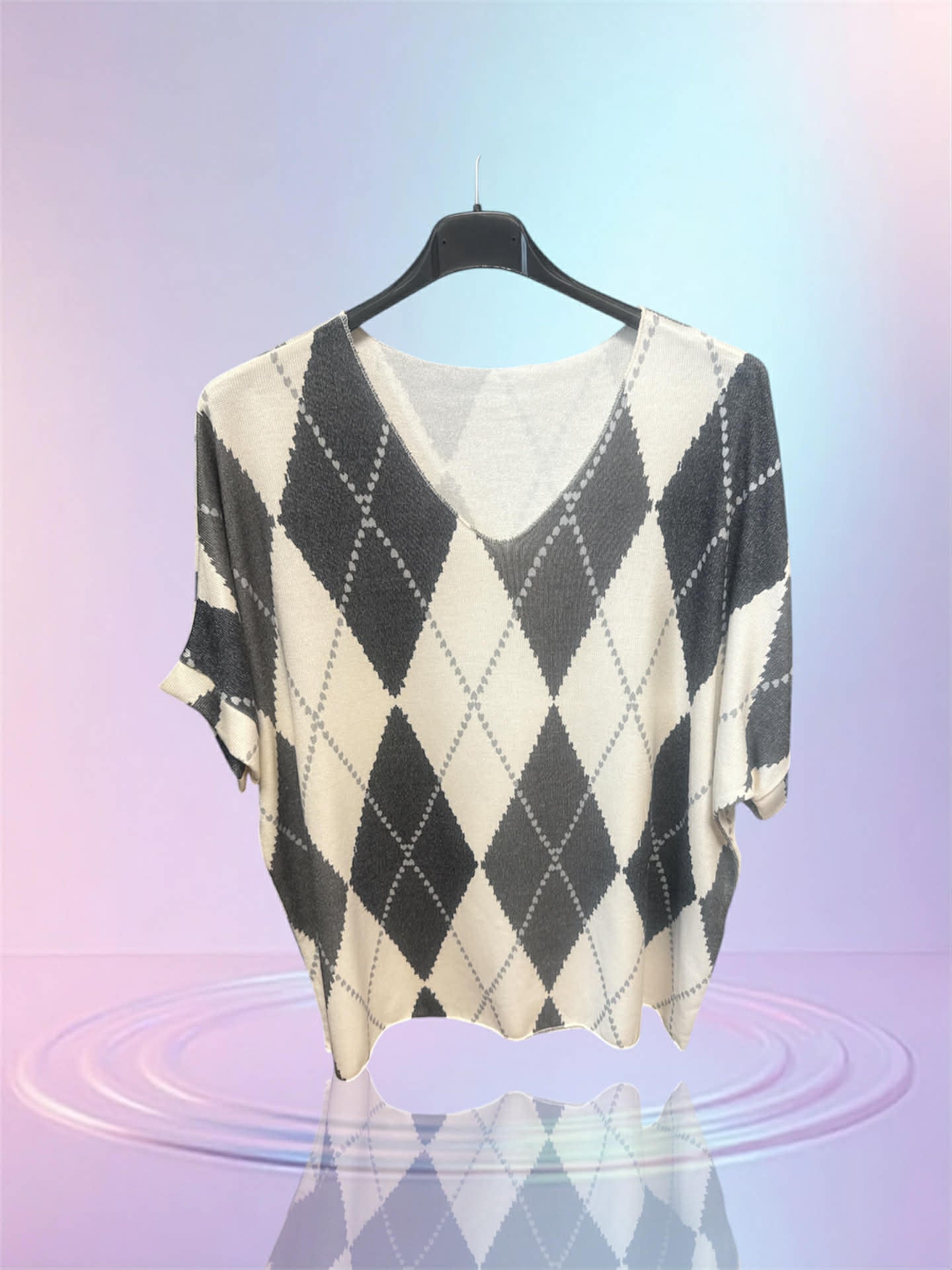 Blouse losange noir