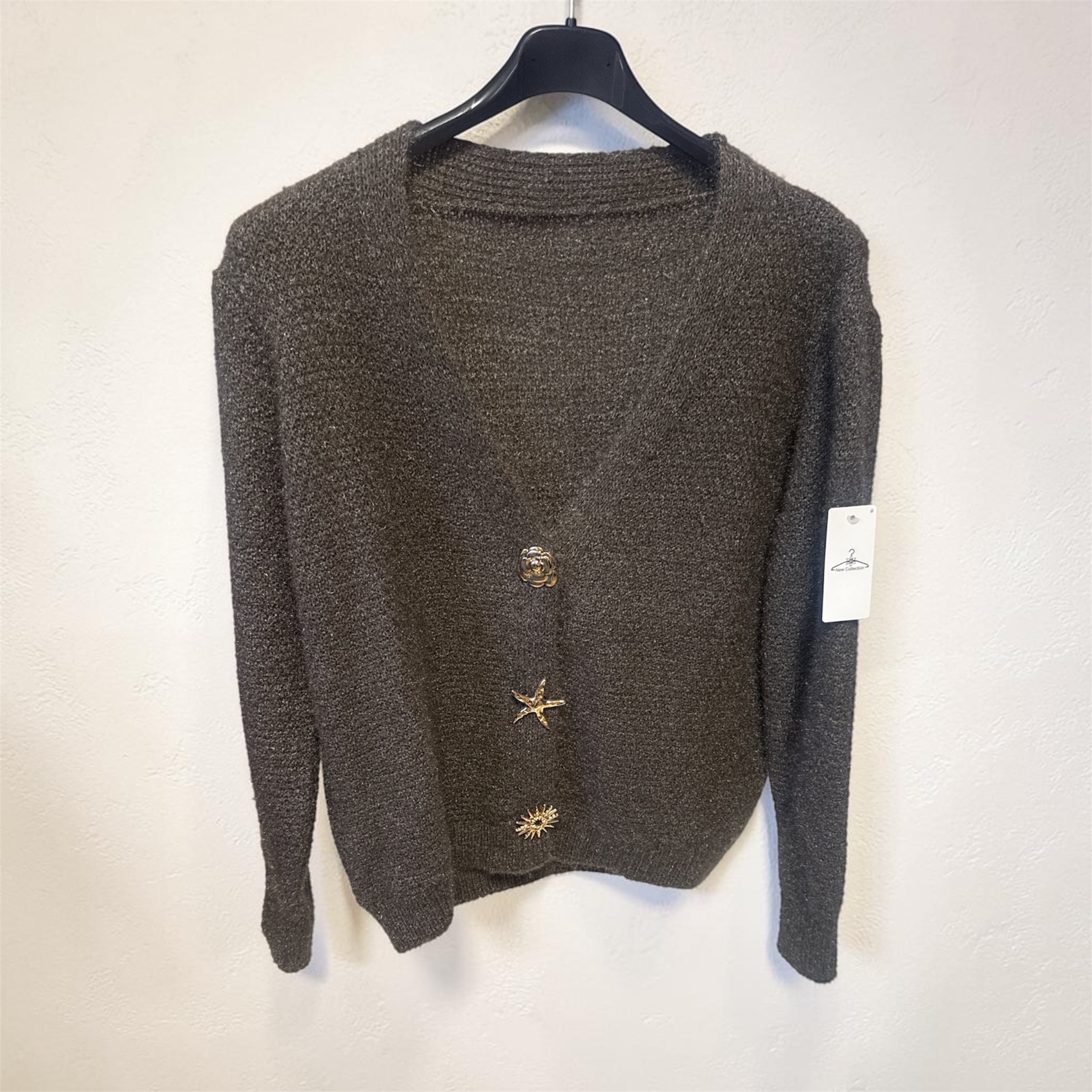 Gilet, marron, bijoux