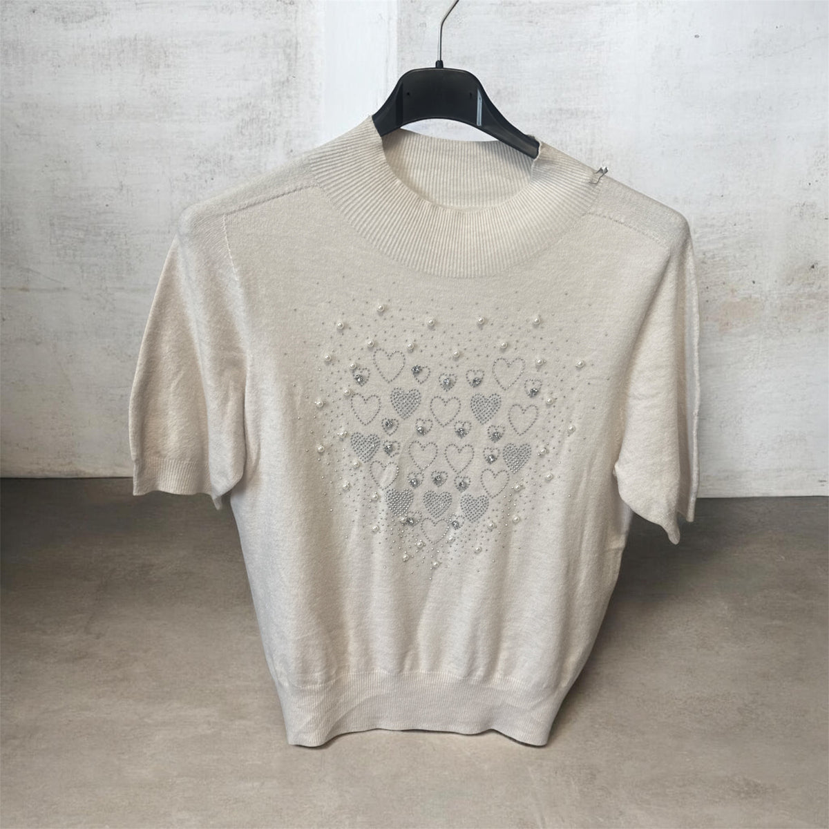 Pull beige, perle
