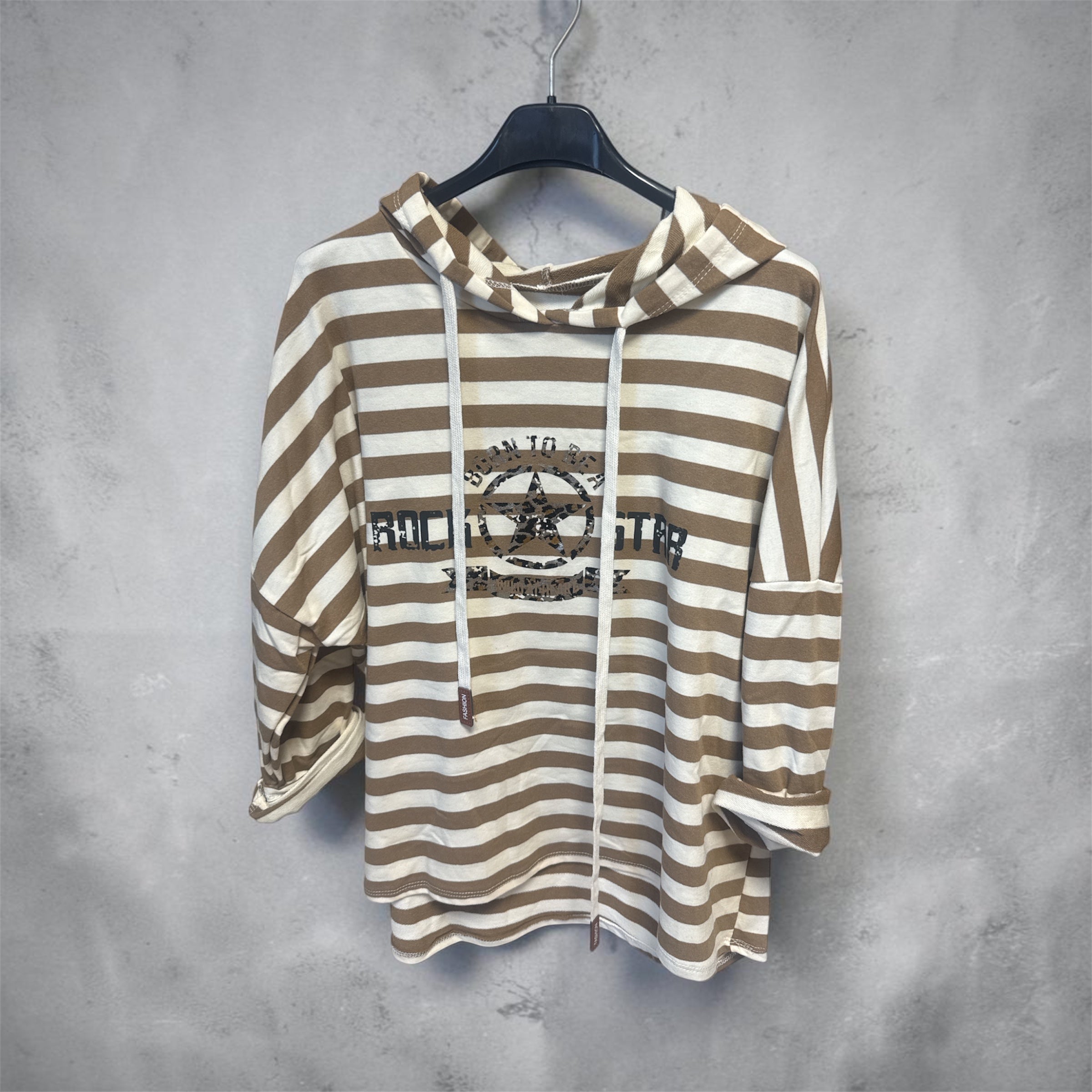 Pull marinière à capuche