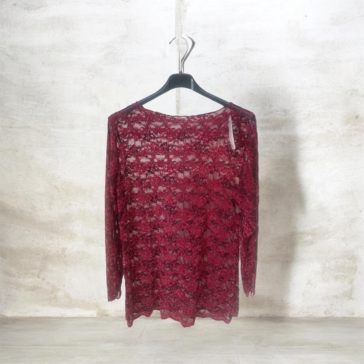 Pull dentelle bordeaux