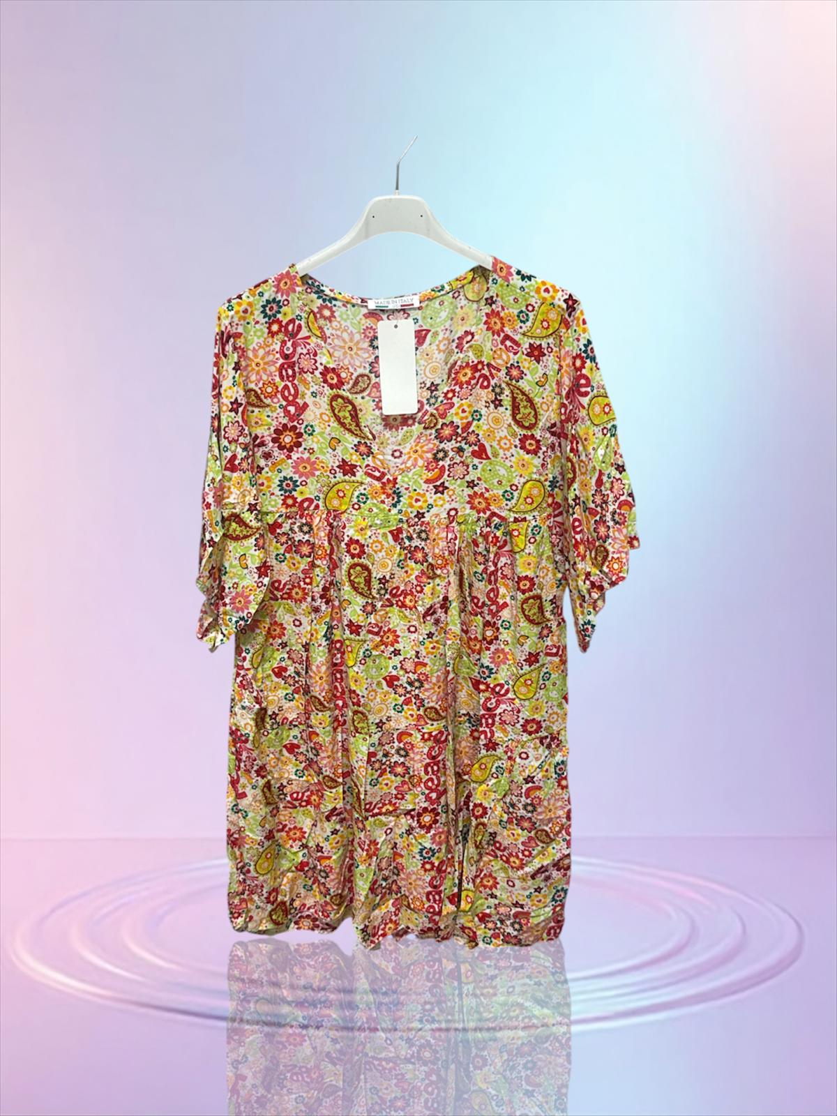 Robe fluide motif jaune