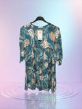 Robe fluide canard motif feuille