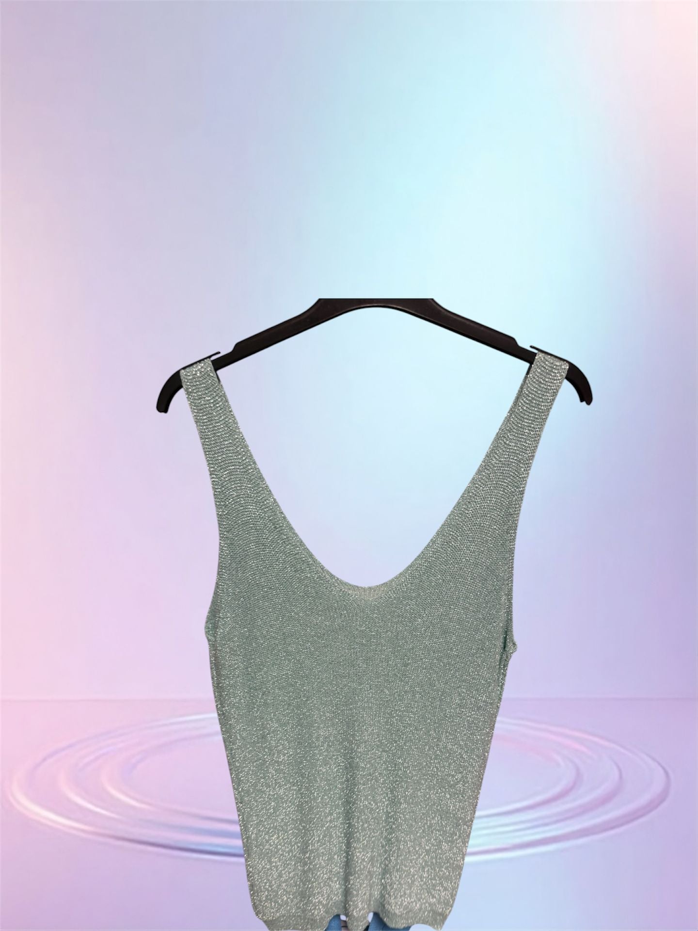 Top bleu scintillant