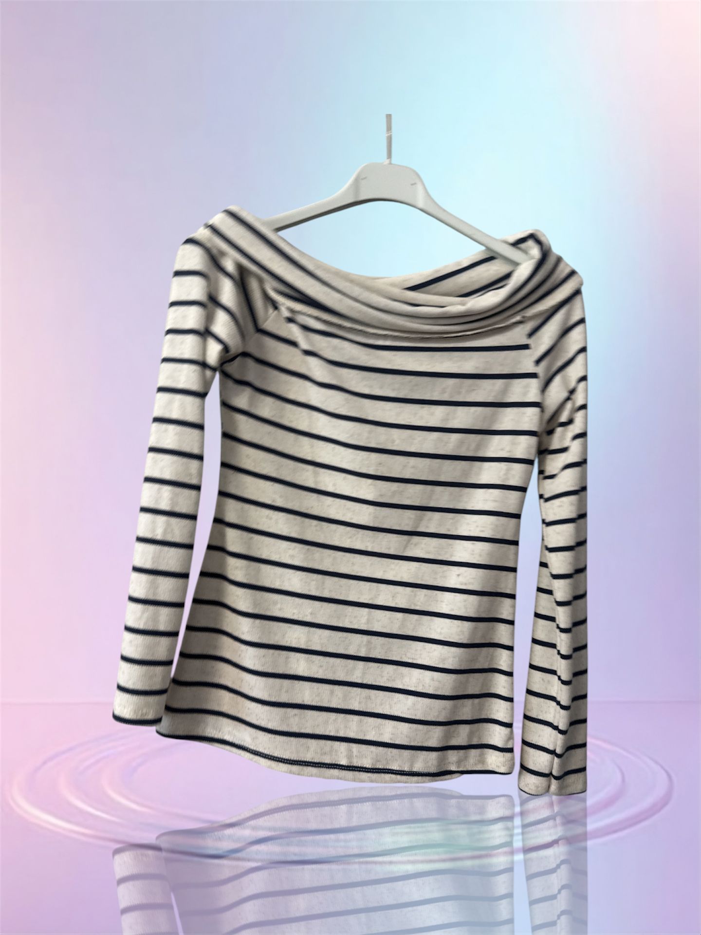 Pull marinière col bénitier
