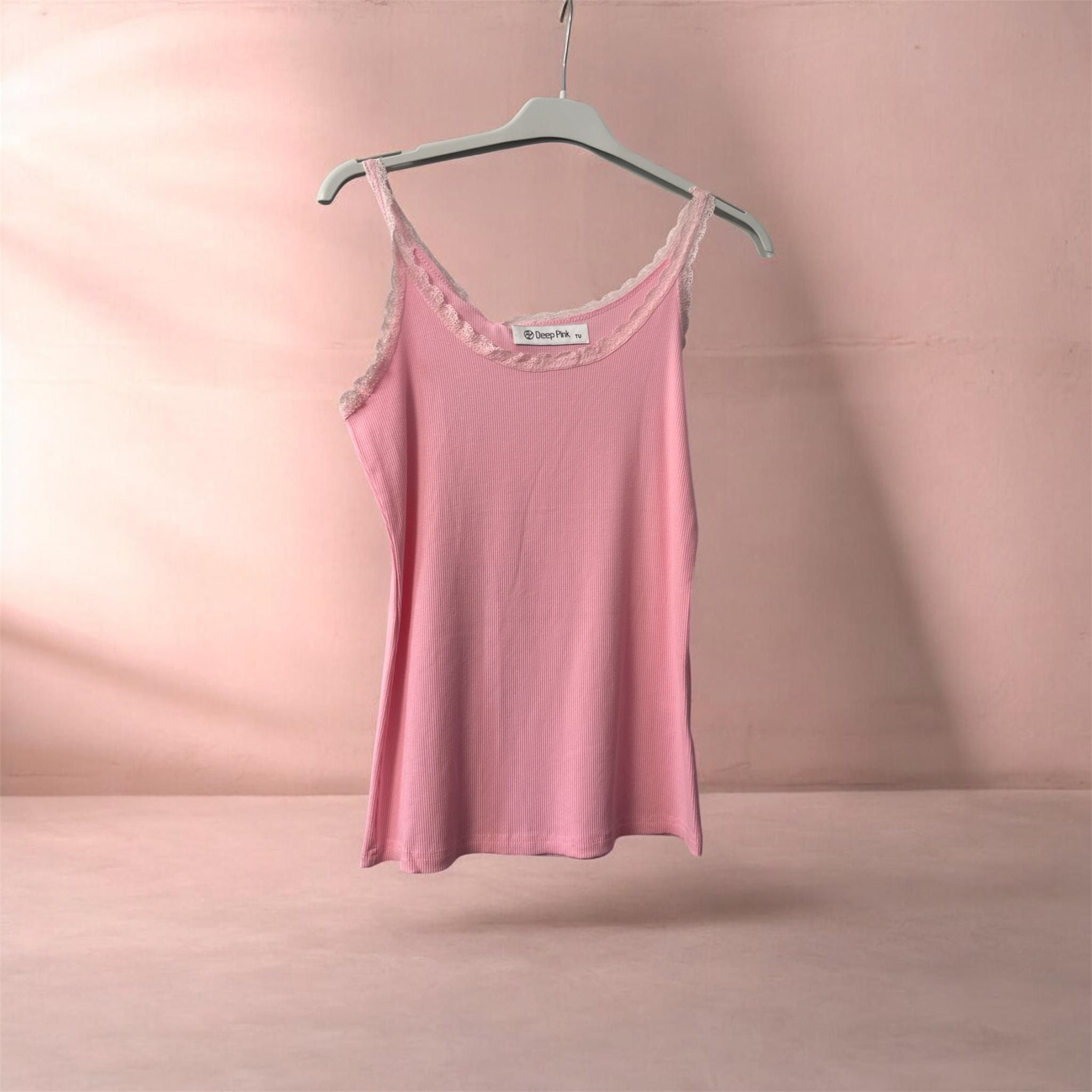 Débardeur bretelle dentelle rose