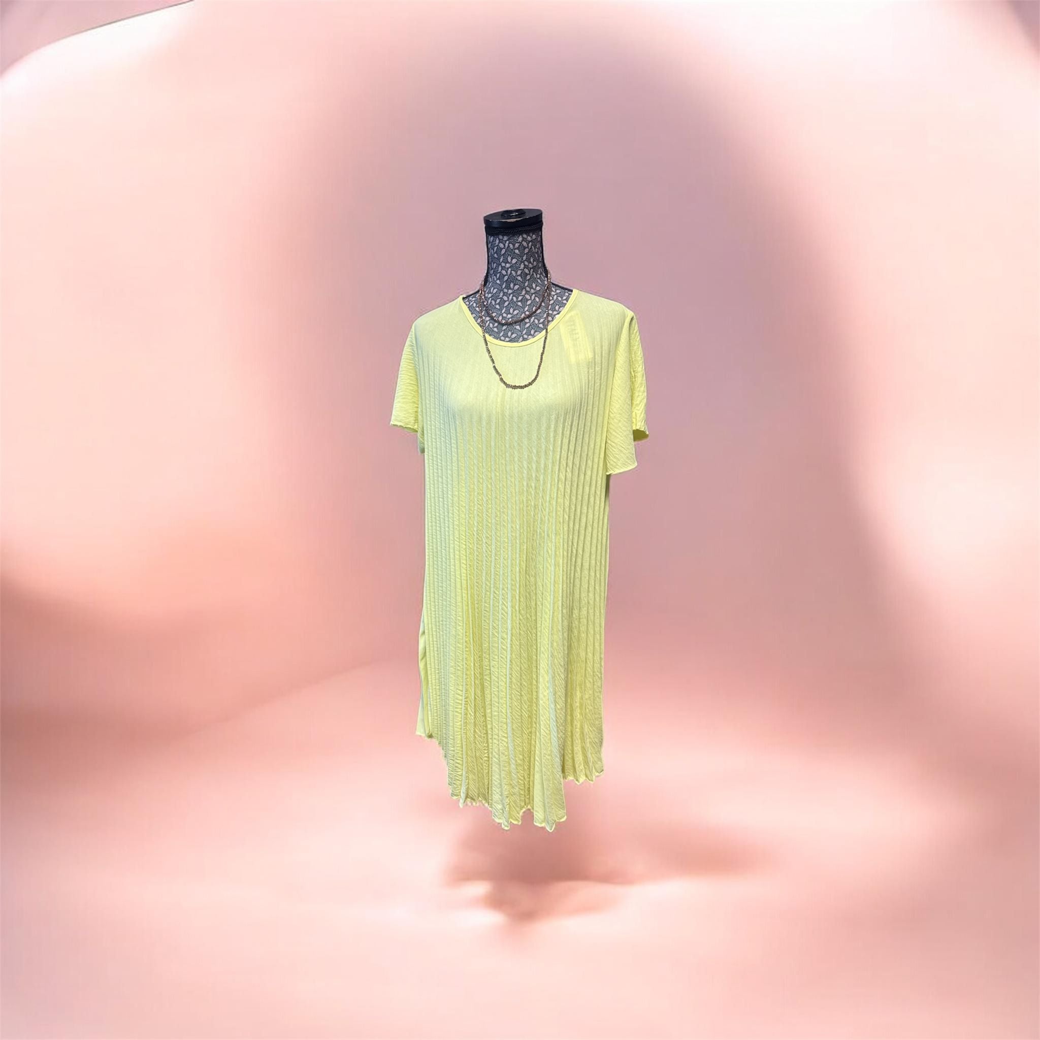 Robe plissé jaune