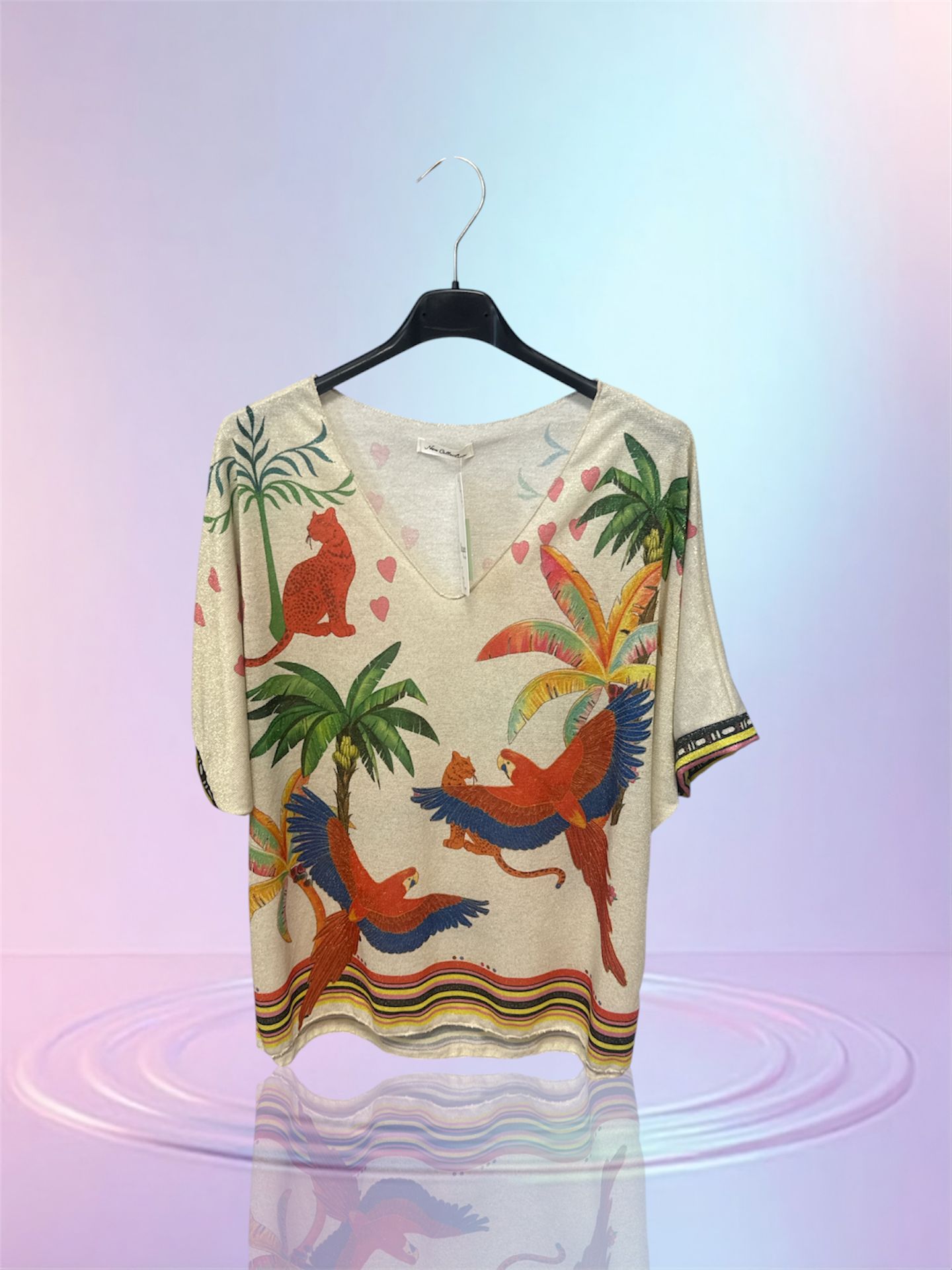T-shirt lurex palmier