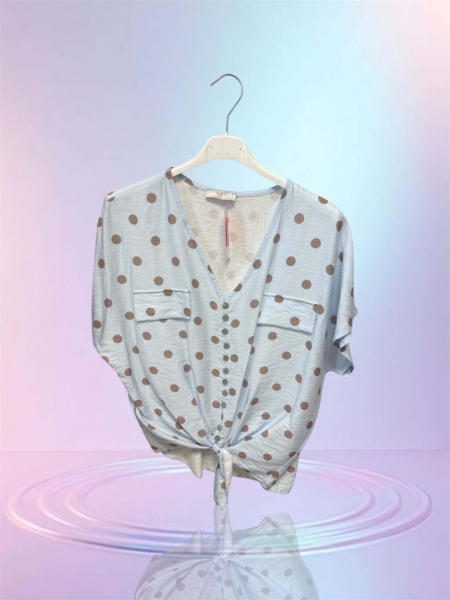 Blouse à pois bleu
