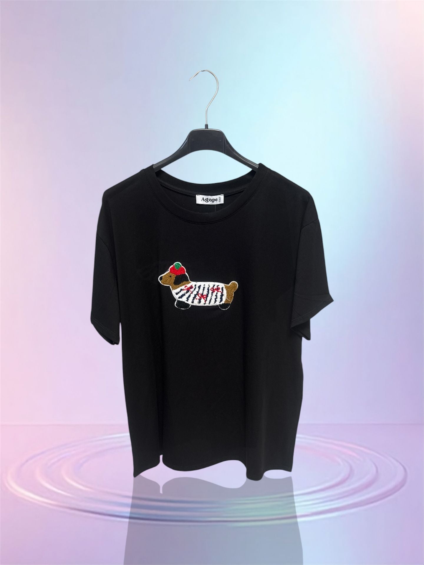 T-shirt noir chien