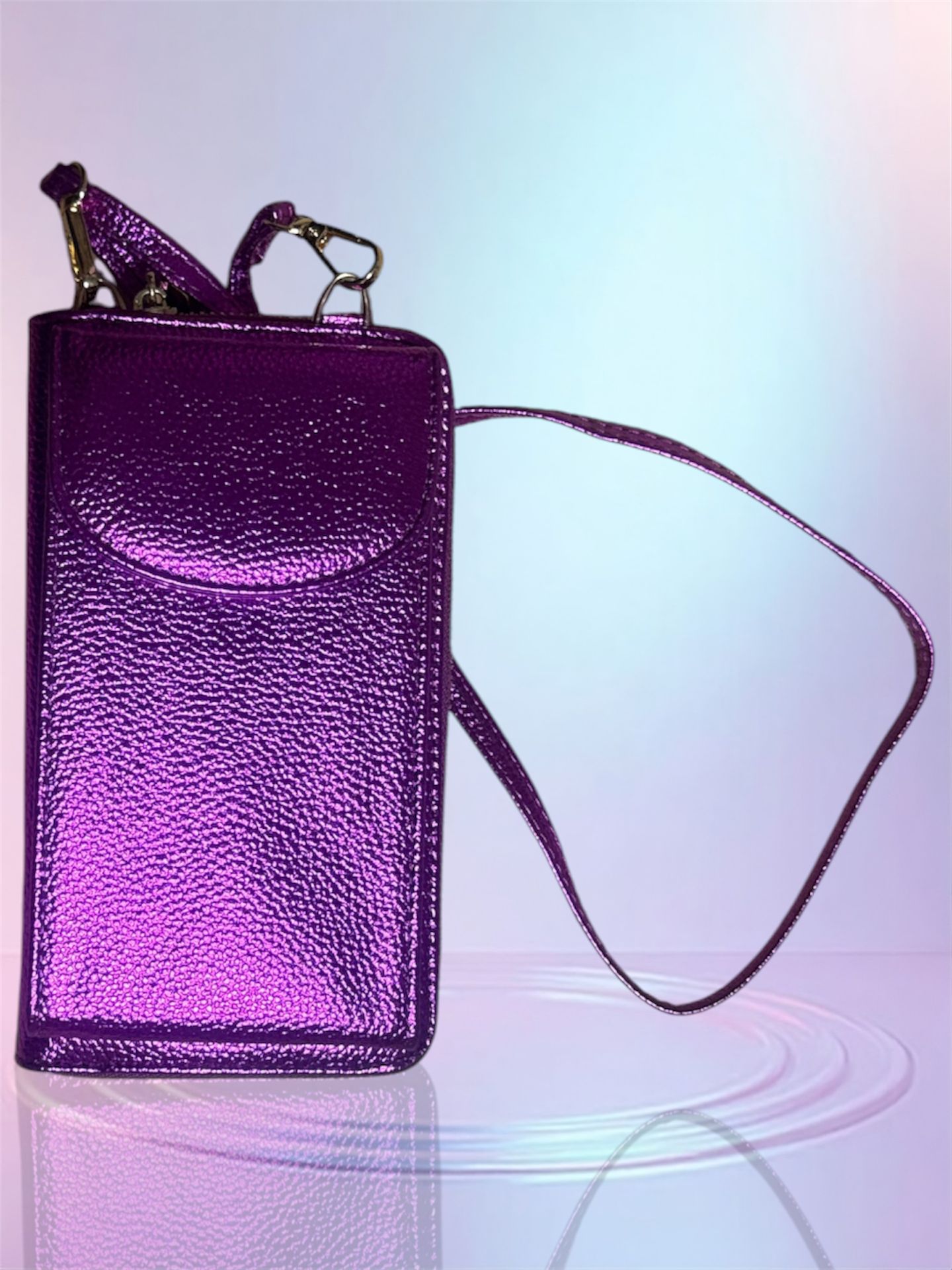 Sac pochette portefeuille téléphone rose
