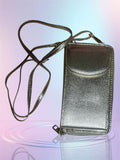 Sac pochette portefeuille téléphone doré