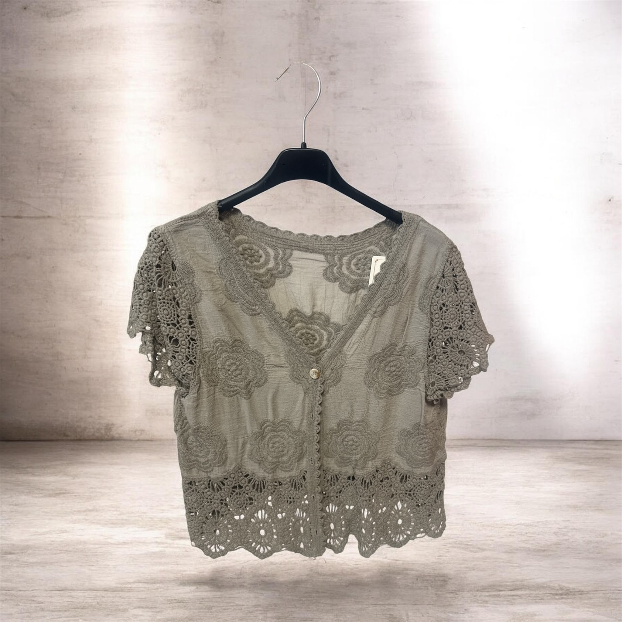 Chemise bohème taupe