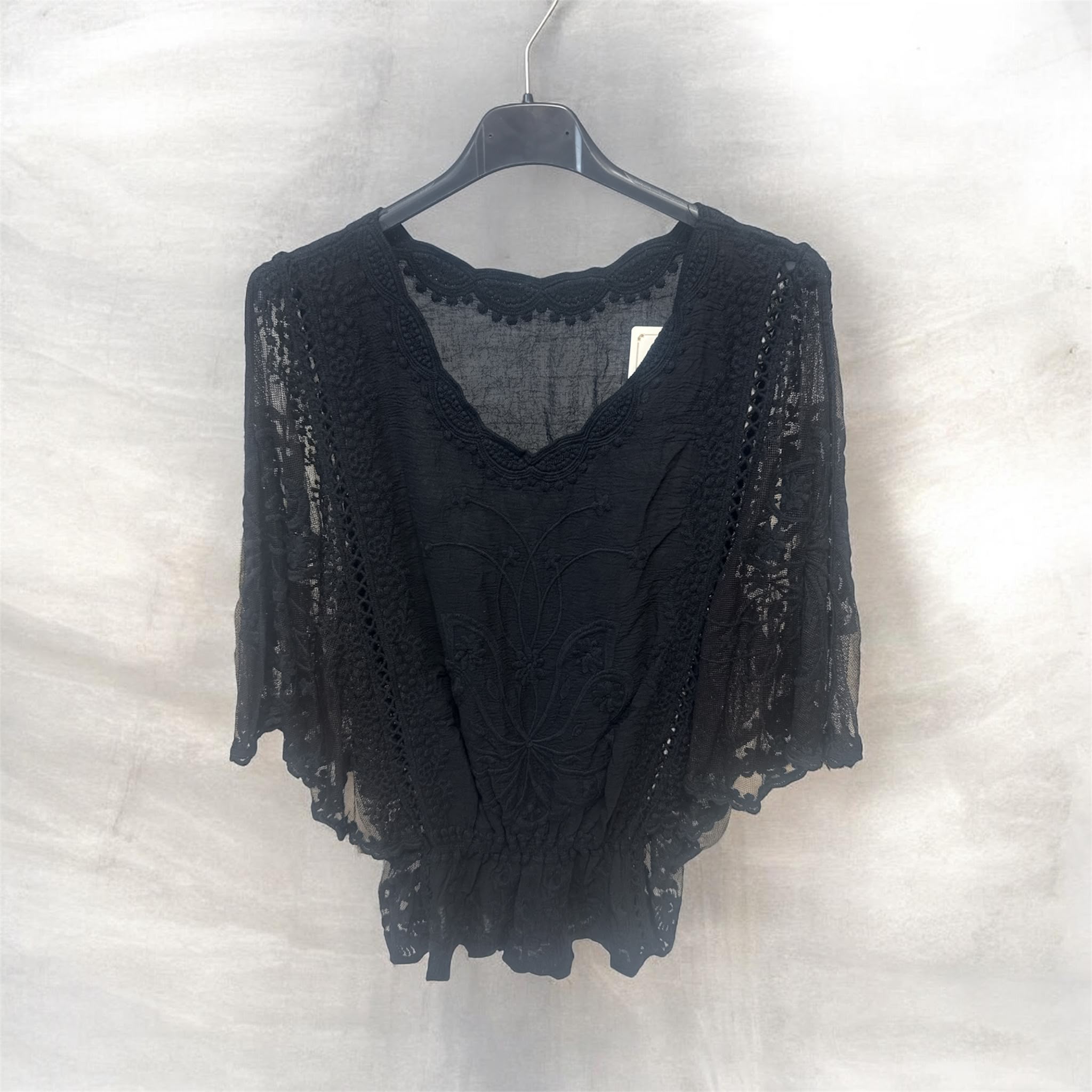 Chemise bohème voile noire
