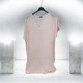 Robe raye rose poudre