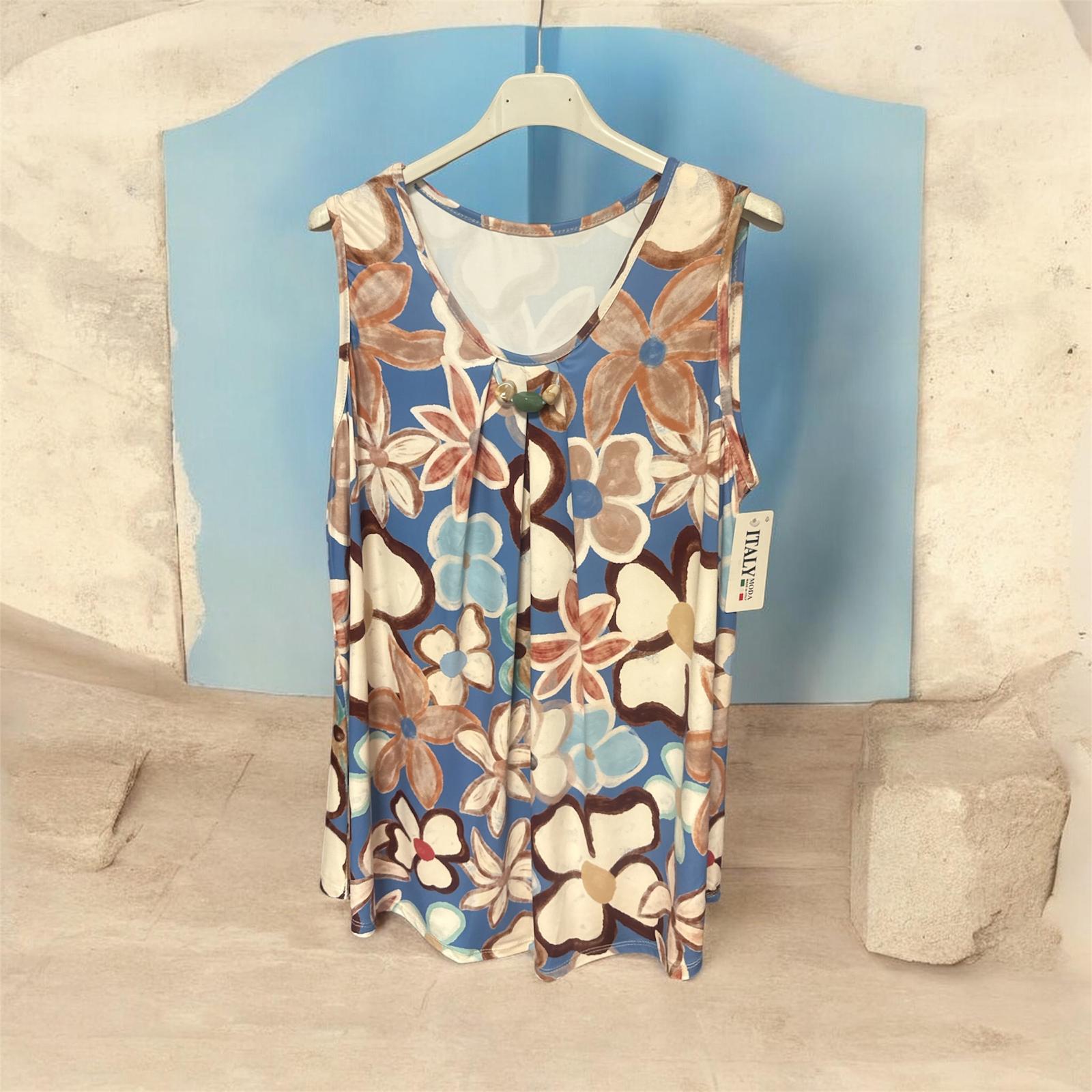 Débardeur bijoux bleu