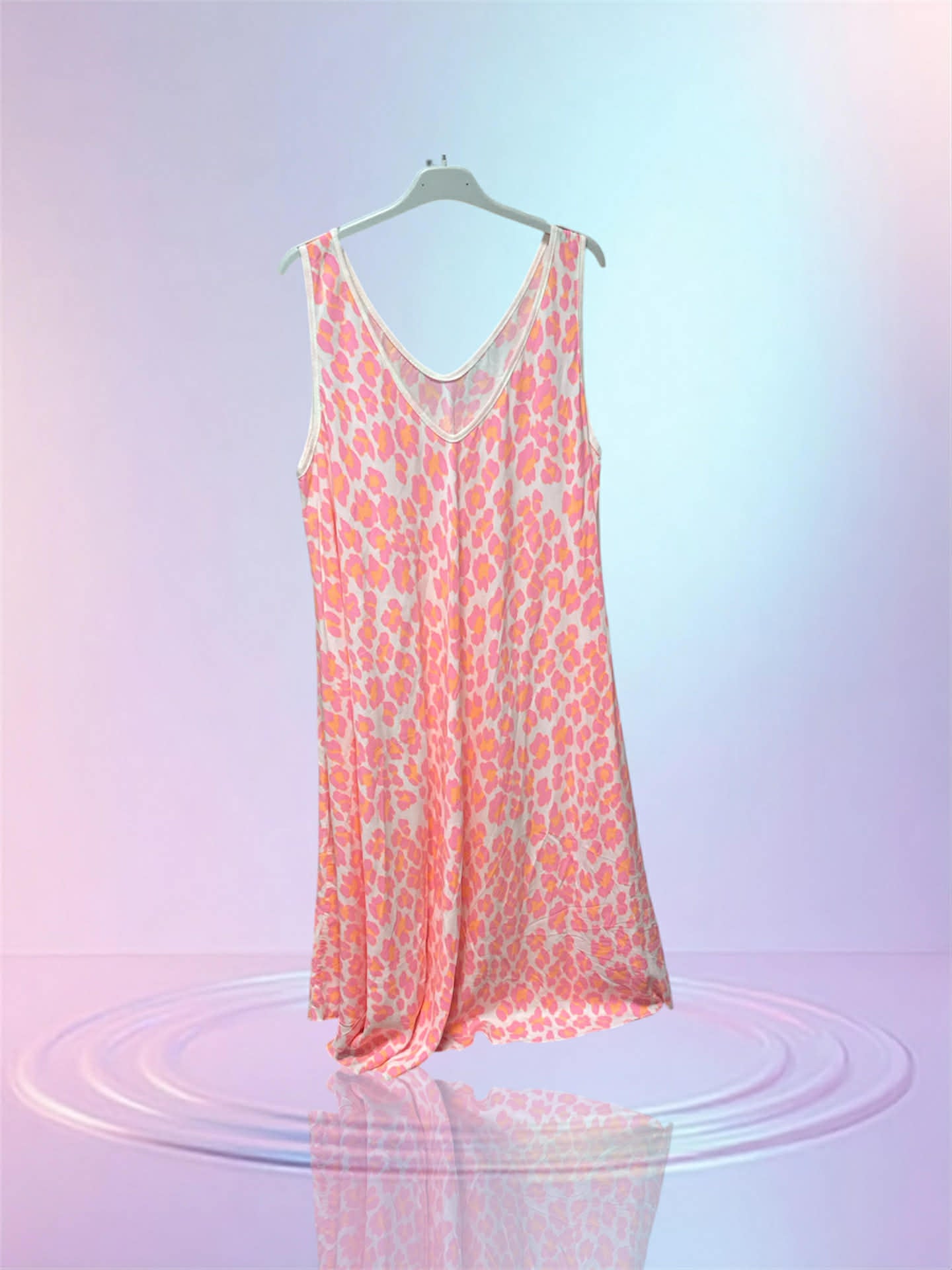 Robe sans manche léopard rose