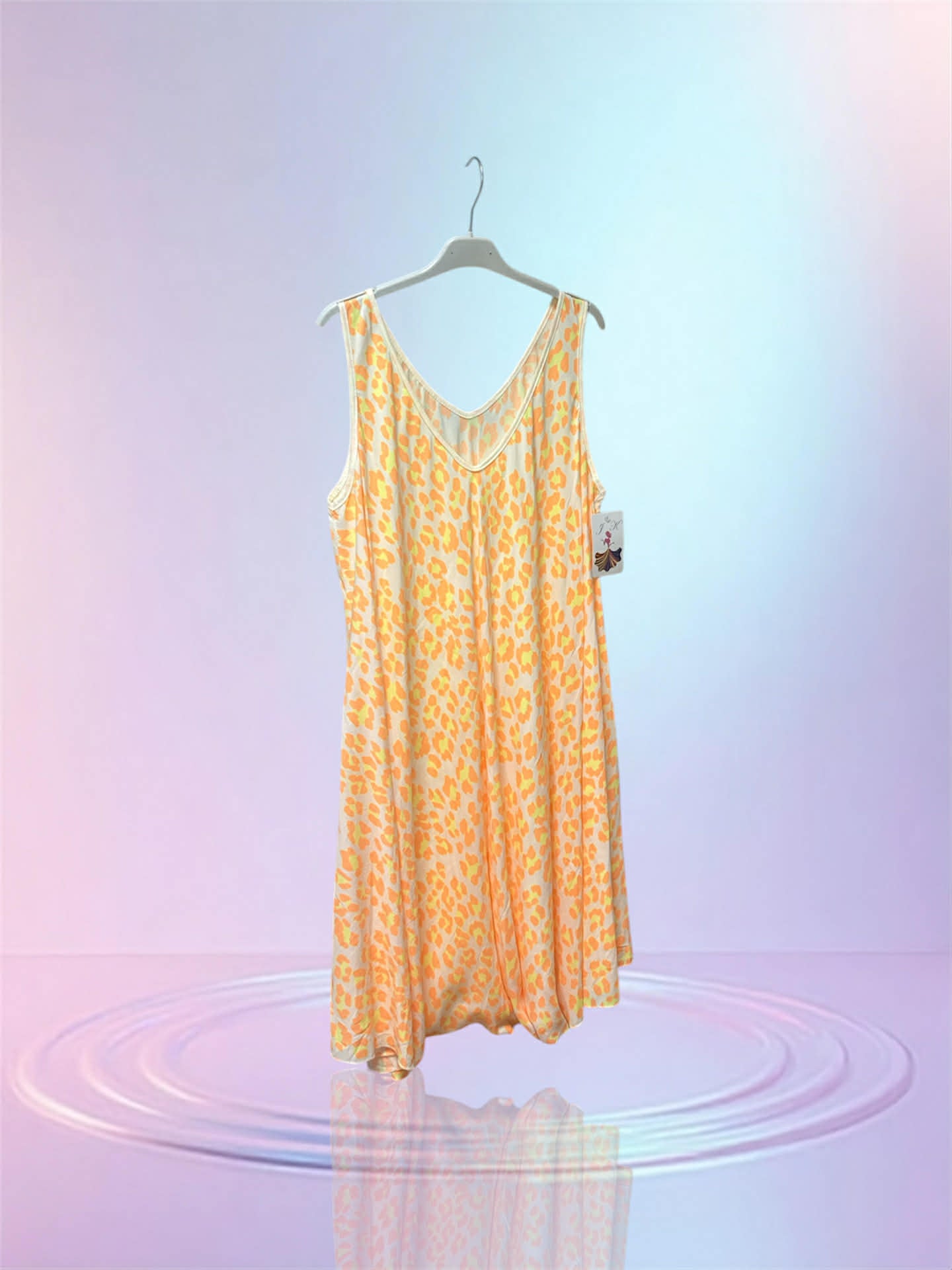 Robe sans manche léopard orange